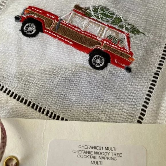 x4 LoveShackFancy Embroidered Holiday Napkins - Picture 2 of 2